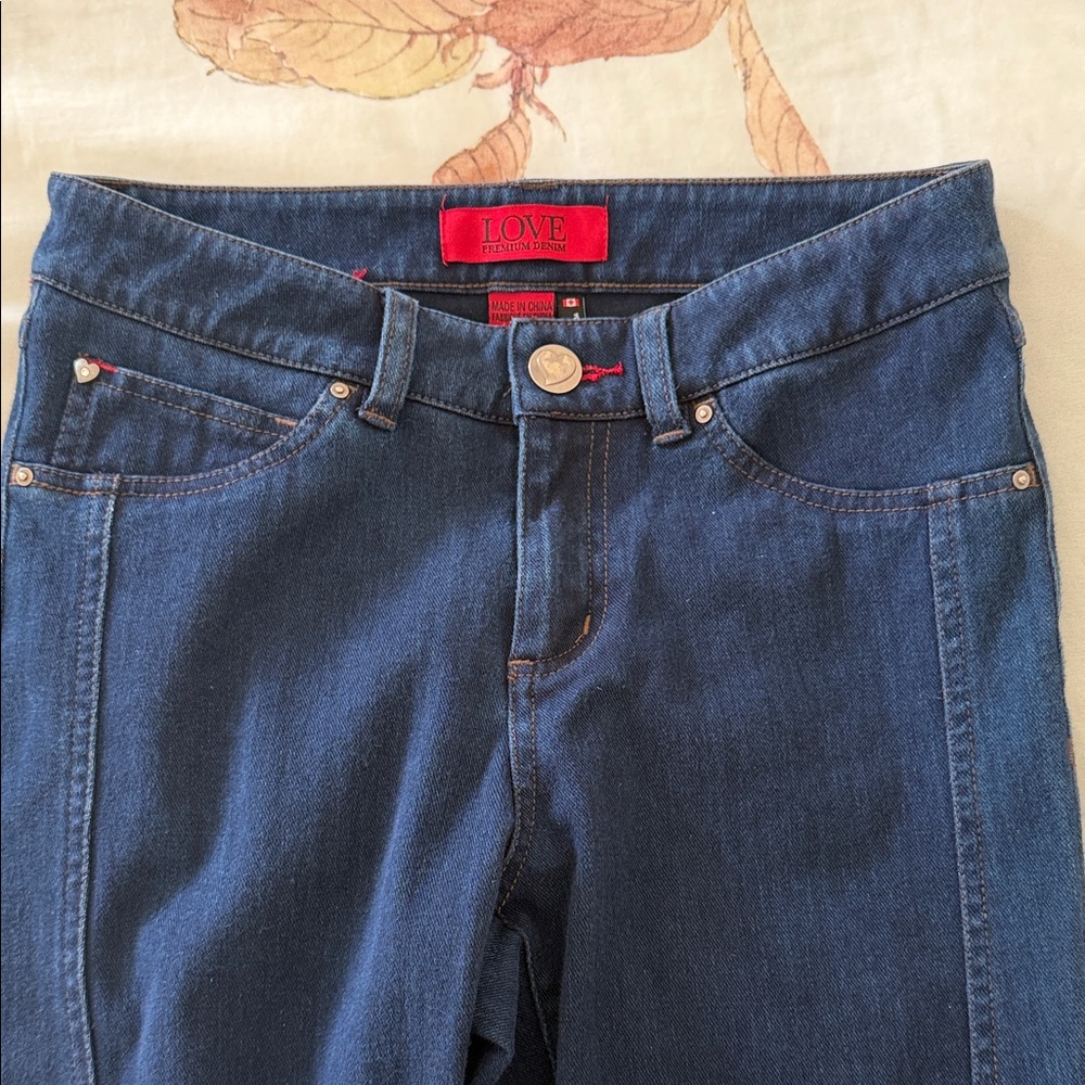 Love High Rise Stretch Dark Blue Jeans